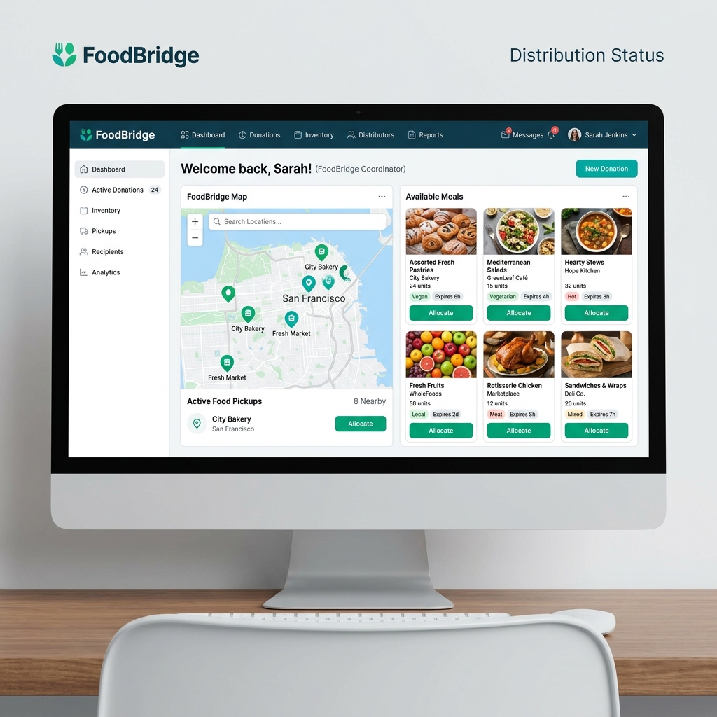 FoodBridge mockup